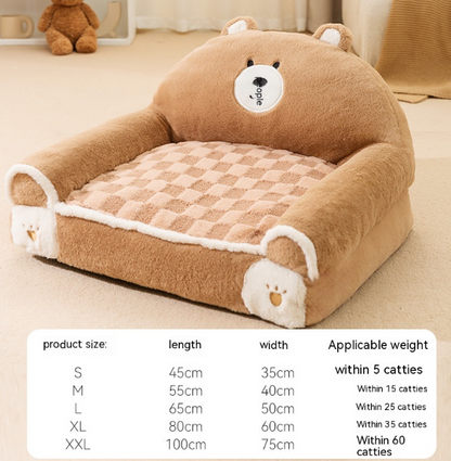 Small And Medium-sized Dogs Teddy Bichon Winter Warm Dehaired Angora Dog Bed Cat Sofa