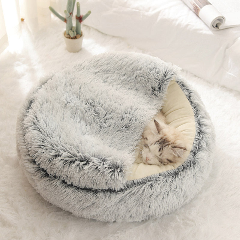 New Plush Dog/Cat bed, Velvet Warm Round Half